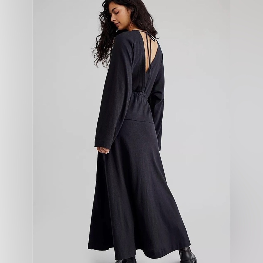 Free People Black Backless Maxi Dress